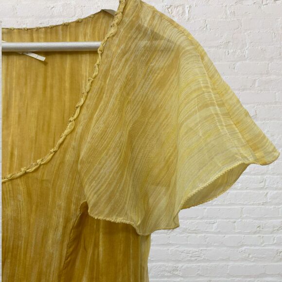 Max Studio Golden Yellow Silk Ruffle Dress | Special Edition | Size S - Picture 9 of 16